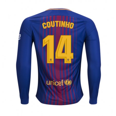 Billiga Fotbollströjor FC Barcelona Philippe Coutinho 14 Hemma tröja 2017/18 Långärmad