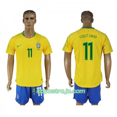 Billiga Fotbollströjor Brasilien Philippe Coutinho 11 WM 2018 Hemma tröja
