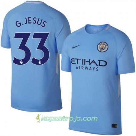 Billiga Fotbollströjor Manchester City G. Jesus Hemma tröja 2017/18 Kortärmad