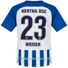 Billiga Fotbollströjor Hertha BSC Weiser 23 Hemma tröja 2017/18 Kortärmad