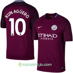 Billiga Fotbollströjor Manchester City Kun Agüero Borta tröja 2017/18 Kortärmad