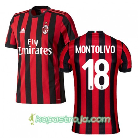 Billiga Fotbollströjor AC Milan MONTOLIVO 18 Hemma tröja 2017/18 Kortärmad