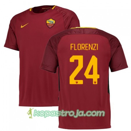 Billiga Fotbollströjor AS Roma FLORENZI 24 Hemma tröja 2017/18 Kortärmad