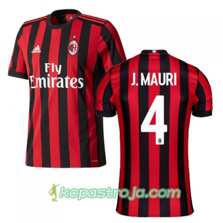 Billiga Fotbollströjor AC Milan J MAURI 4 Hemma tröja 2017/18 Kortärmad