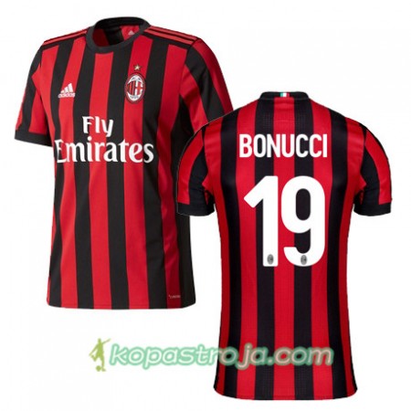 Billiga Fotbollströjor AC Milan BONUCCI 19 Hemma tröja 2017/18 Kortärmad