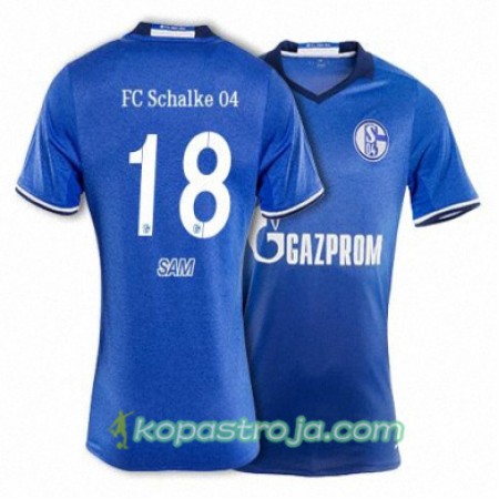 Billiga Fotbollströjor FC Schalke 04 SAM 18 Hemma tröja 2017/18 Kortärmad