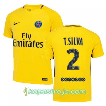 Billiga Fotbollströjor Paris SG THIAGO SILVA 2 Borta tröja 2017/18 Kortärmad