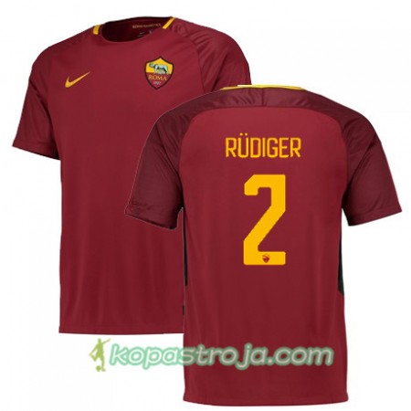 Billiga Fotbollströjor AS Roma RUDIGER 2 Hemma tröja 2017/18 Kortärmad
