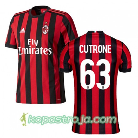 Billiga Fotbollströjor AC Milan CUTRONE 63 Hemma tröja 2017/18 Kortärmad