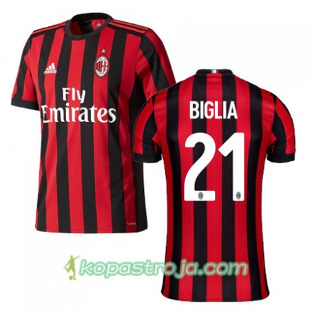 Billiga Fotbollströjor AC Milan BIGLIA 21 Hemma tröja 2017/18 Kortärmad