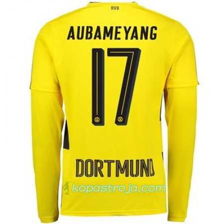 Billiga Fotbollströjor Borussia Dortmund Aubameyang 17 Hemma tröja 2017/18 Långärmad