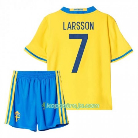 Billiga Fotbollströjor Sverige Larsson 7 Barn Hemma tröja 2016 Kortärmad
