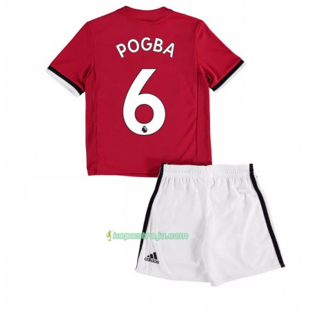 Billiga Fotbollströjor Manchester United Paul Pogba 6 Barn Hemma tröja 2017/18 Kortärmad