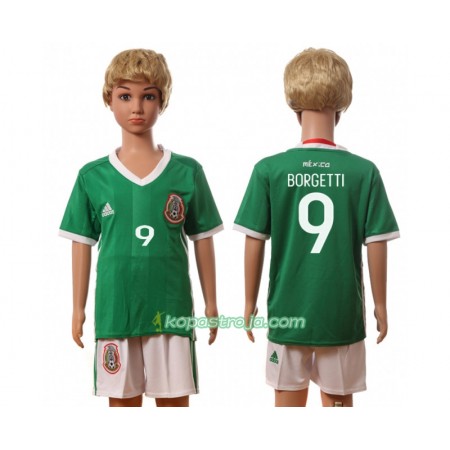 Billiga Fotbollströjor Mexiko Borgetti 9 Barn Hemma tröja 2016 Kortärmad