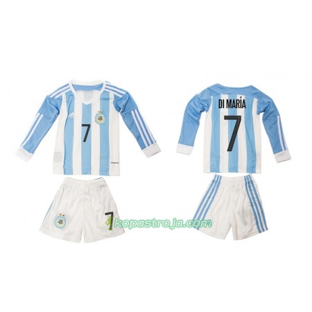 Billiga Fotbollströjor Argentina Angel Di Maria 7 Barn Hemma tröja 2016 Långärmad