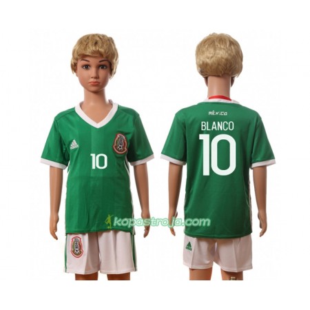 Billiga Fotbollströjor Mexiko Blanco 10 Barn Hemma tröja 2016 Kortärmad