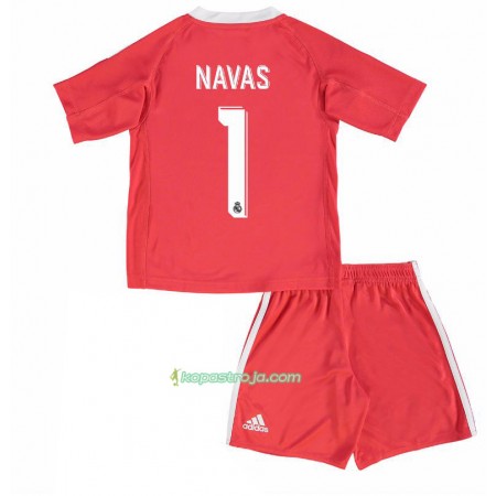 Billiga Fotbollströjor Real Madrid Målvakt  Keylor Navas 1 Barn Borta tröja 2017/18 Kortärmad