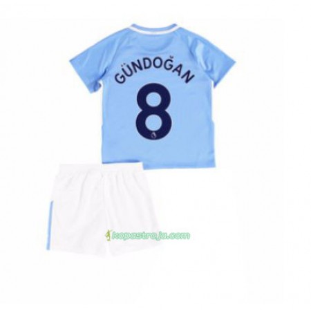 Billiga Fotbollströjor Manchester City Ilkay Gundogan 8 Barn Hemma tröja 2017/18 Kortärmad