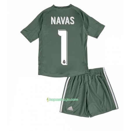 Billiga Fotbollströjor Real Madrid Målvakt  Keylor Navas 1 Barn Hemma tröja 2017/18 Kortärmad