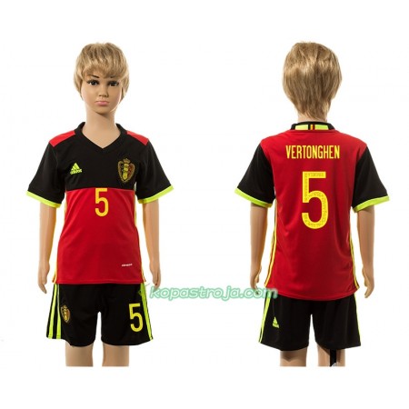 Billiga Fotbollströjor Belgien Vertonghen 5 Barn Hemma tröja 2016 Kortärmad