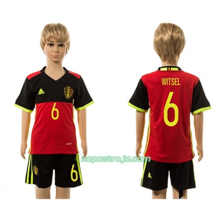 Billiga Fotbollströjor Belgien Witsel 6 Barn Hemma tröja 2016 Kortärmad