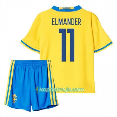 Billiga Fotbollströjor Sverige Elmander 11 Barn Hemma tröja 2016 Kortärmad