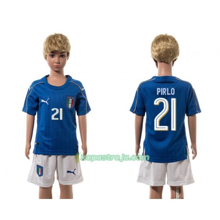 Billiga Fotbollströjor Italien Pirlo 21 Barn Hemma tröja 2016 Kortärmad