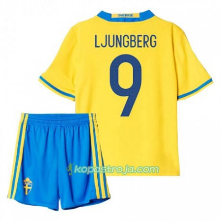 Billiga Fotbollströjor Sverige Ljungberg 9 Barn Hemma tröja 2016 Kortärmad
