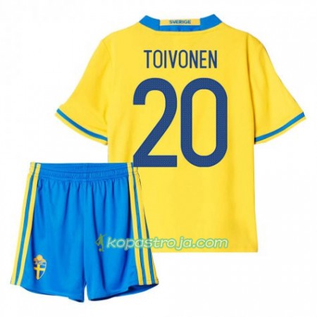 Billiga Fotbollströjor Sverige Toivonen 20 Barn Hemma tröja 2016 Kortärmad
