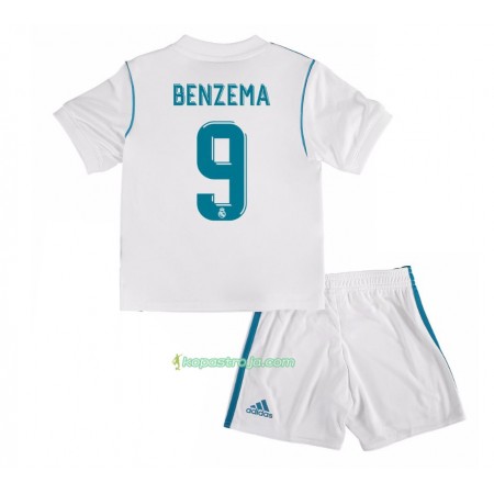 Billiga Fotbollströjor Real Madrid Karim Benzema 9 Barn Hemma tröja 2017/18 Kortärmad