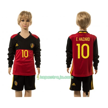 Billiga Fotbollströjor Belgien Hazard 10 Barn Hemma tröja 2016 Långärmad