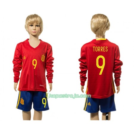 Billiga Fotbollströjor Spanien Torres 9 Barn Hemma tröja 2016 Långärmad