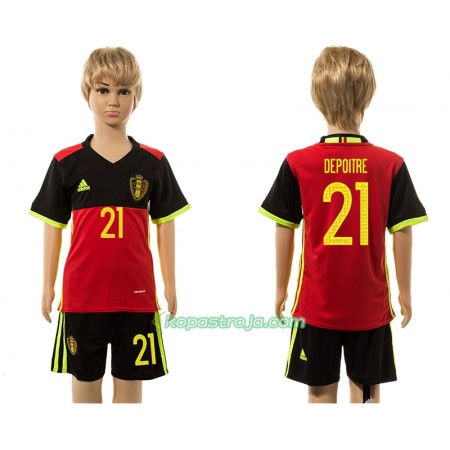 Billiga Fotbollströjor Belgien Depoitre 21 Barn Hemma tröja 2016 Kortärmad