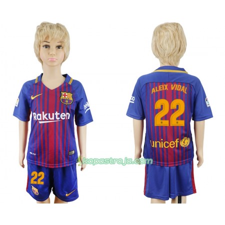 Billiga Fotbollströjor FC Barcelona Aleix Vidal 22 Barn Hemma tröja 2017/18 Kortärmad
