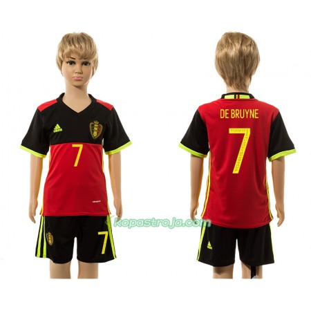 Billiga Fotbollströjor Belgien De Bruyne 7 Barn Hemma tröja 2016 Kortärmad