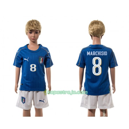 Billiga Fotbollströjor Italien Marchisio 8 Barn Hemma tröja 2016 Kortärmad