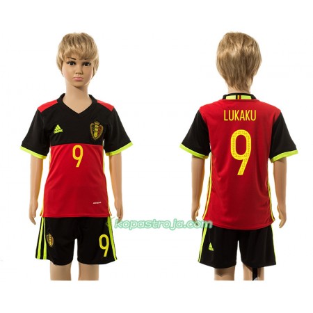 Billiga Fotbollströjor Belgien Lukaku 9 Barn Hemma tröja 2016 Kortärmad
