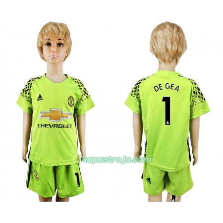 Billiga Fotbollströjor Manchester United David de Gea 1 Målvakt Barn Borta tröja 2017/18 Kortärmad