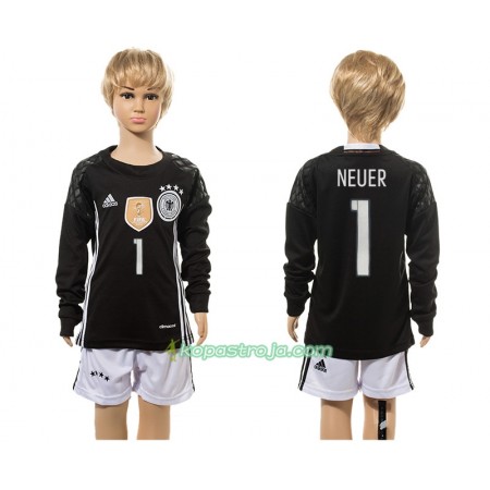 Billiga Fotbollströjor Tyskland Neuer 1 Målvakt Barn Hemma tröja 2016 Långärmad
