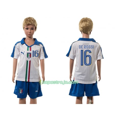 Billiga Fotbollströjor Italien De Rossi 16 Barn Borta tröja 2016 Kortärmad